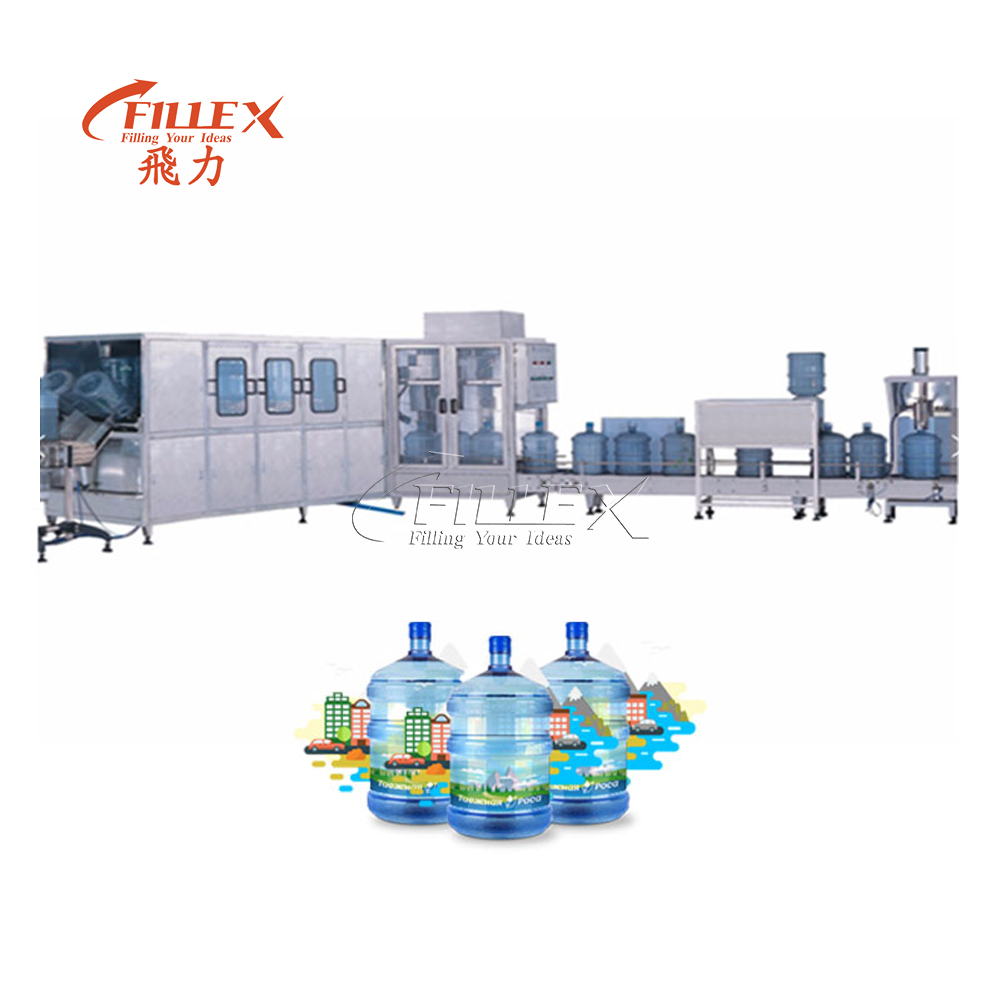 5 Gallon Water Bottling Machine with Hot Alkaline Water Rinsing Heating Temperature Control